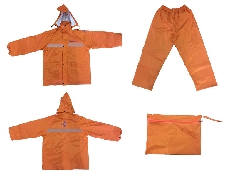 Bộ quần áo mưa EVN màu cam phản quang ghi
